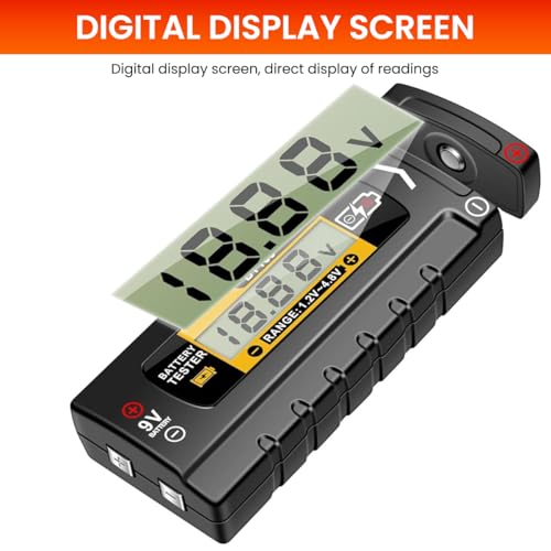 Serplex® Battery Tester LCD Digital Battery 1.4-4.8V Quick Response Battery Capacity Analyzer Push-up Battery Load Tester Pocket Portable Battery Checker for AA, AAA, C/D//PP3 Battery - Image 4