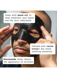 Face Mask For Bearded Men | Korean Sheet Mask For Men | Bamboo Charcoal Facial Mask And Beard Oil | 4-Pack - pzsku/Z88CC241B14D4DB35D8A1Z/45/_/1734183319/580a3eae-310d-47bf-8260-d3df487d2d51