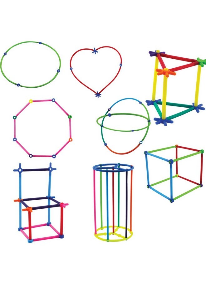 ToyKraft - ToyKraft - Clever Connections 275 Pcs Straw Connector Stem Building Construction Toys for 7 Year Old Kid,Multicolor - Image 1