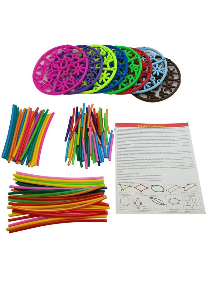 ToyKraft - ToyKraft - Clever Connections 275 Pcs Straw Connector Stem Building Construction Toys for 7 Year Old Kid,Multicolor - Image 1