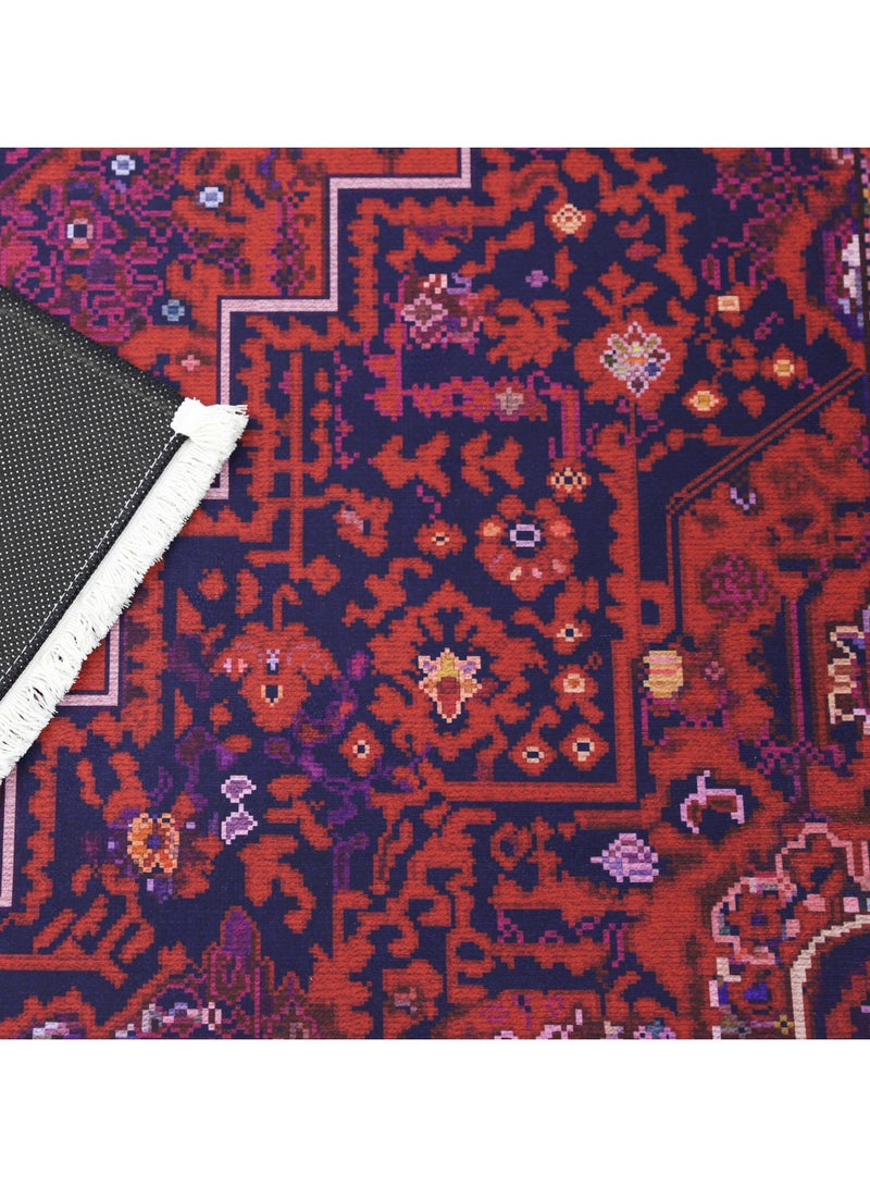 Alkaffary Rug, Area Rug, Heritage Design with High-Quality Materials, Authentic Style, 100X200 cm, Red - Image 3