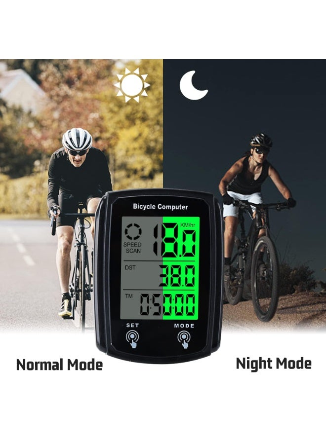 OSHIMA Bike Speedometer, Waterproof Bicycle Computer Speedometer, Wired Bike Cycling Computer LCD Backlight, Multifunctional Odometer for Bicycles LCD Backlit Display and Multiple Functions - Image 3