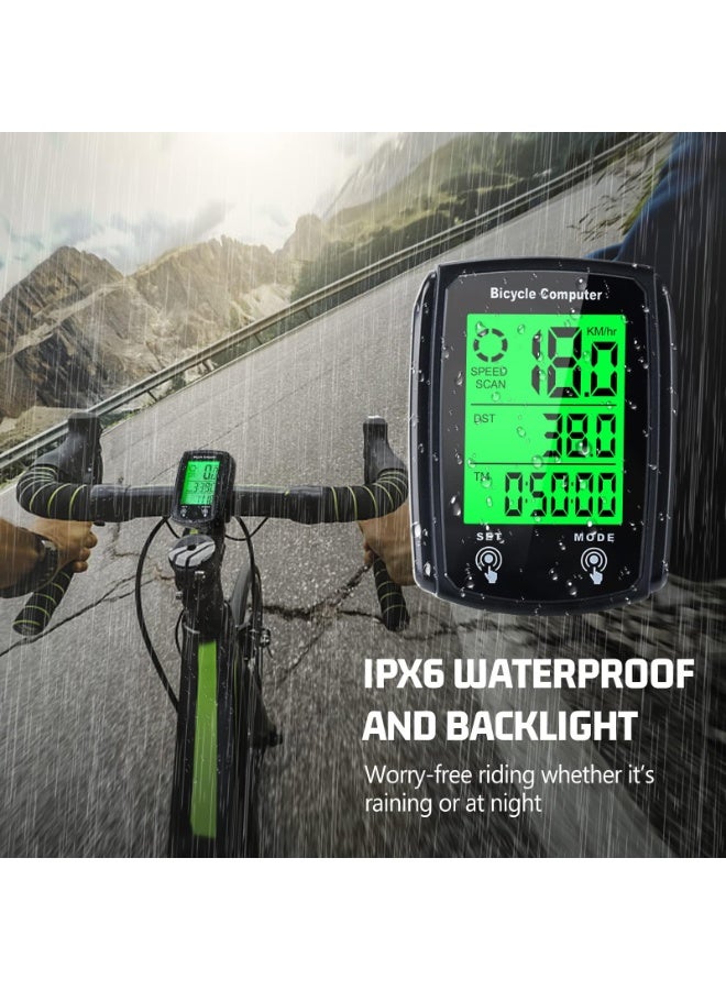 OSHIMA Bike Speedometer, Waterproof Bicycle Computer Speedometer, Wired Bike Cycling Computer LCD Backlight, Multifunctional Odometer for Bicycles LCD Backlit Display and Multiple Functions - Image 4