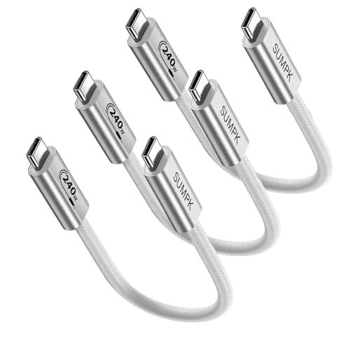 SUMPK 240W USB C Cable 6 inch, Short USB C Cable Compatible with iPhone 16/16 Pro/16 Plus/16 Pro Max, MacBook Pro/Air, iPad Pro/Air, Dell XPS, Galaxy S23 - Image 1
