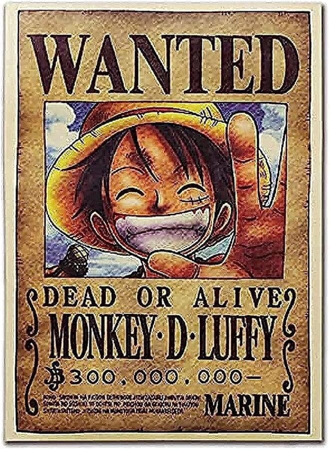 Anime One Piece Pirates Wanted Posters One Set Monkey D Luffy Stickers Home Decor Wall Sticker 