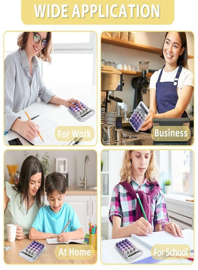 KPS آلة حاسبة مكتبية لطيفة وعملية من KPS | مزودة بشاشة LCD | ملمس مريح للعمل/المدرسة/المنزل/الطلاب/المكتب | آلة حاسبة يدوية بقاعدة مانعة للانزلاق (عبوة من قطعة واحدة، متعددة الألوان) - Image 3