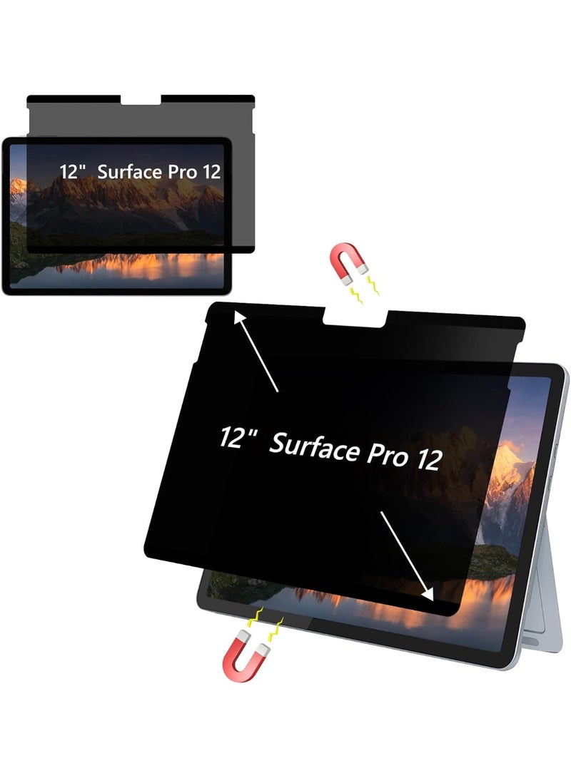 Magnetic Privacy Screen for 12 Inch Surface Laptop Pro 12, Removable Anti Glare Surface Laptop Pro 12 Screen Protector, Blue Light Filter, Anti Spy Easy Install - Image 1