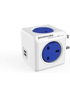 Allocacoc PowerCube Original 4 Sockets 2USB Ports Blue  - Image 1