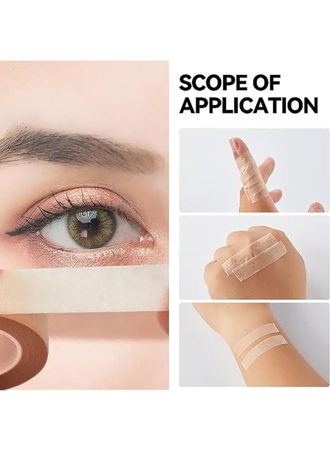 erorex Skin Tape 9 Rolls Beige Tape Flexible Skin Tape Breathable Nose Tape Self Adhesive Gauze Tape For Natural Double Eyelid Tape Colorful Makeup Invisible Gauze Tape - Image 3