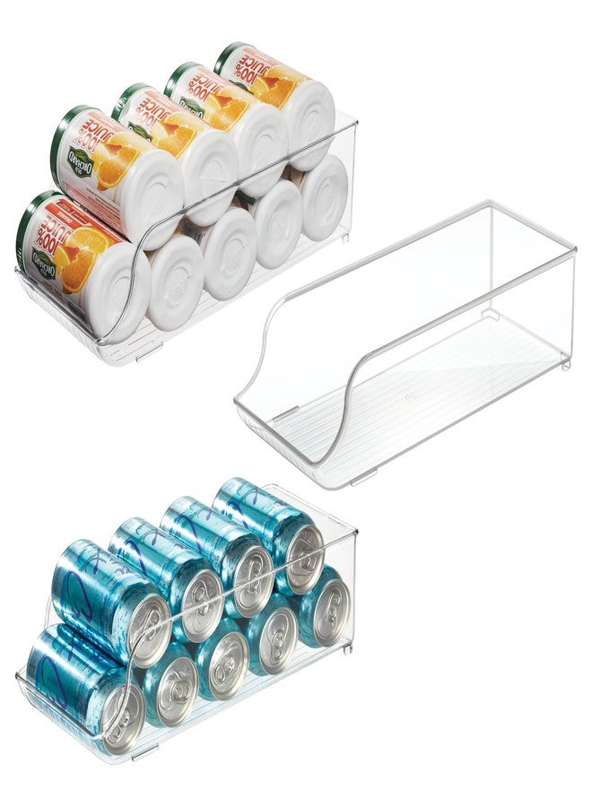 InterDesign iDesign Soda Can Dispenser and Water Bottle Organizer for Fridge - Set of 3 - Clear - Made in USA - Image 1