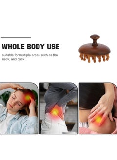 BTFMEI Wooden Scalp Massager with Handle, Massage Hair Brush, Hair Scalp Massager with 28 Pins, for Men and Women, Full Body Hair Brush  - Image 5