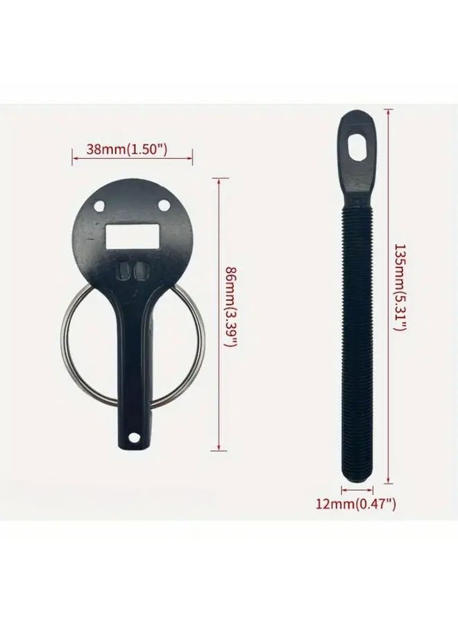 Black Universal Bonnet Hood Pins Locking Kit For Racing Sport Car - Image 2