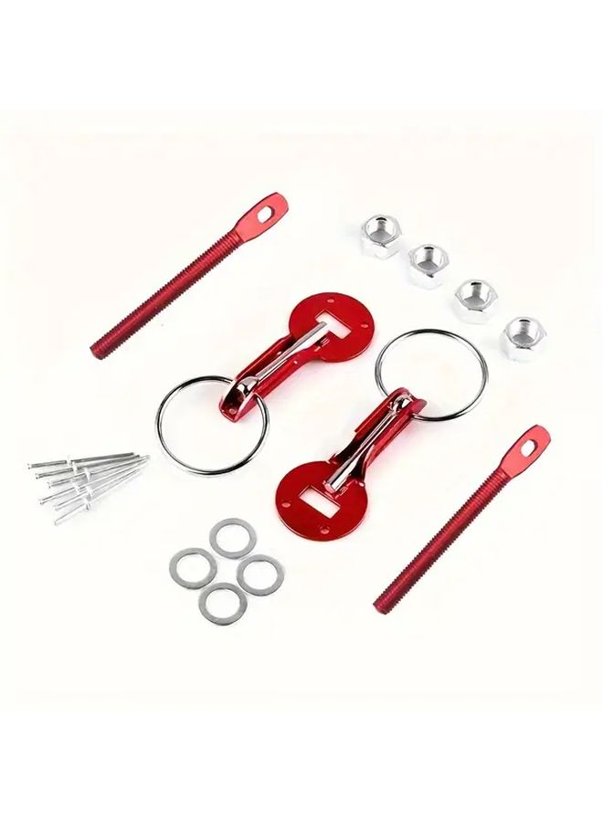 Black Universal Bonnet Hood Pins Locking Kit For Racing Sport Car - Image 5