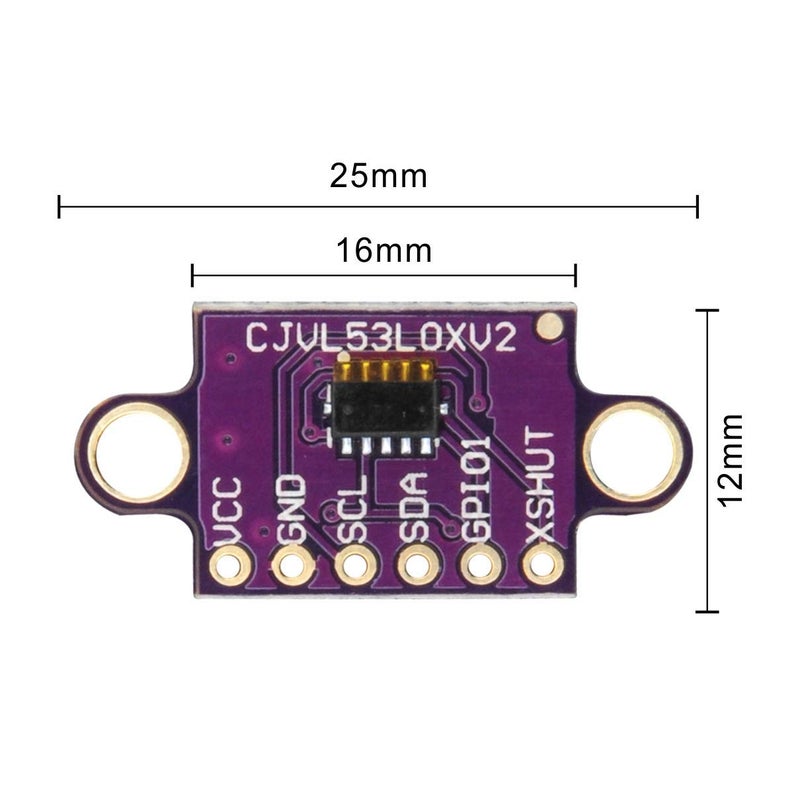 ACEIRMC 2pcs VL53L0X Time-of-Flight (ToF) Laser Ranging Sensor Breakout 940nm GY-VL53L0XV2 Laser Distance Module I2C IIC (Purple) - Image 3