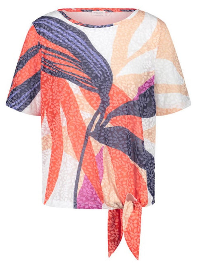 GERRY WEBER بلوزة بأكمام قصيرة مع تفاصيل ربطة عنق  - Image 3
