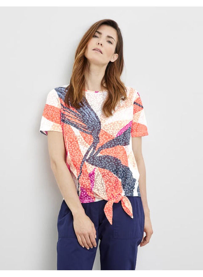 GERRY WEBER بلوزة بأكمام قصيرة مع تفاصيل ربطة عنق  - Image 2