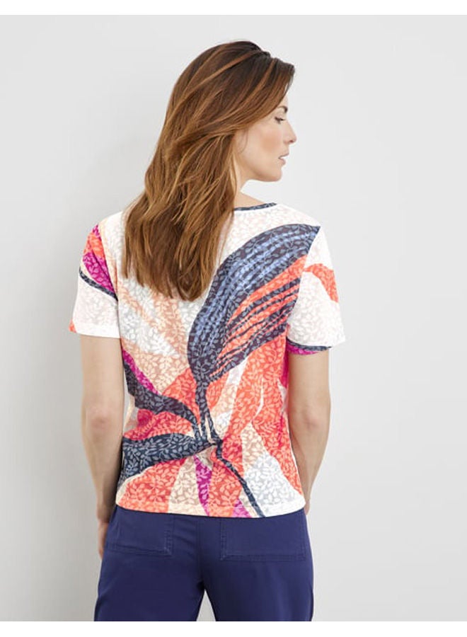 GERRY WEBER بلوزة بأكمام قصيرة مع تفاصيل ربطة عنق  - Image 5