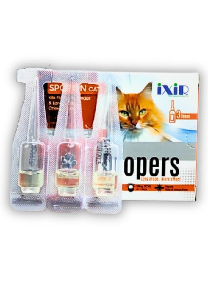 IXIR Dropers Spot-On Drops for Cats – Complete Flea, Tick & Lice Protection (3 Doses) - Image 2