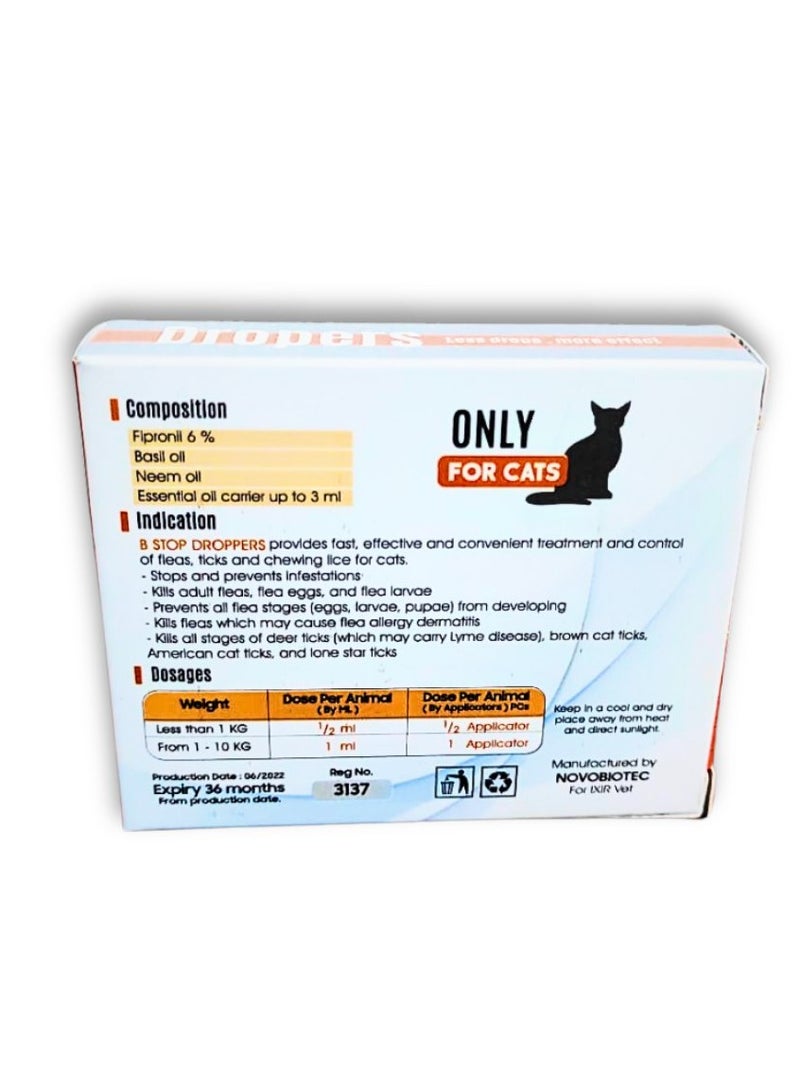IXIR Dropers Spot-On Drops for Cats – Complete Flea, Tick & Lice Protection (3 Doses) - Image 3