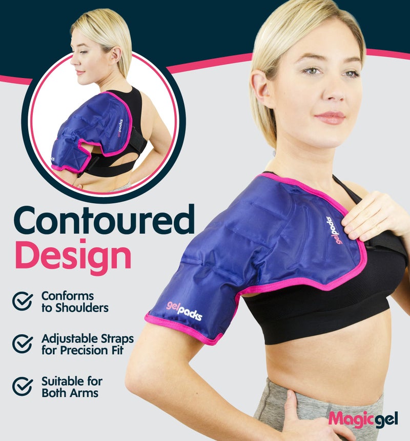 Magic Gel Ice Pack | Reusable, Flexible & Long Lasting for Rotator Cuff Injuries, Bursitis and Swelling | Hot or Cold Therapy Compression Wrap for Left or Right Shoulder - Image 4