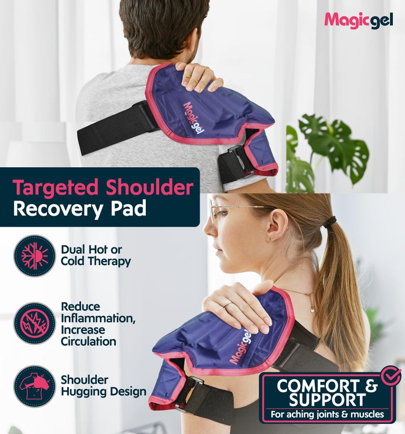 Magic Gel Ice Pack | Reusable, Flexible & Long Lasting for Rotator Cuff Injuries, Bursitis and Swelling | Hot or Cold Therapy Compression Wrap for Left or Right Shoulder - Image 2