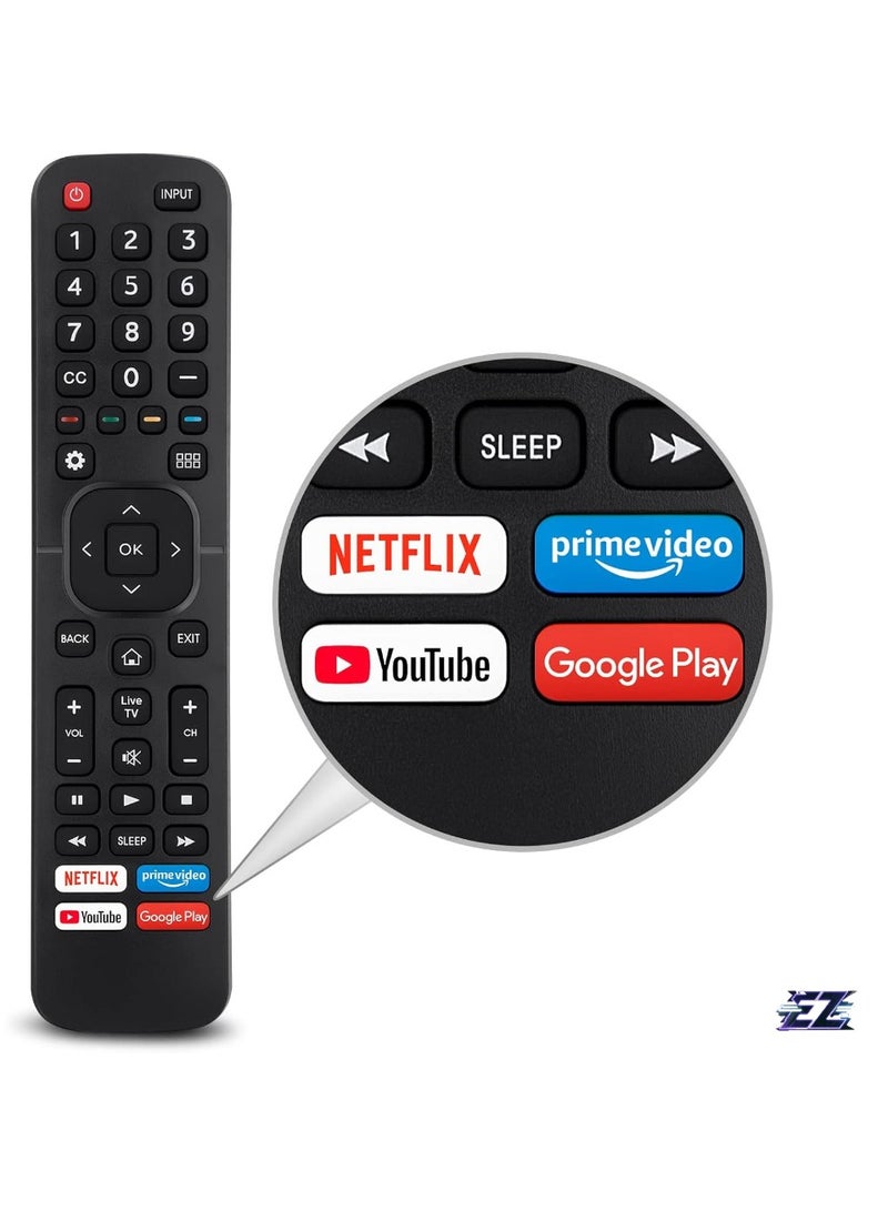 ELTRAZONE EN2A27 Replacement Remote Control for Hisense Smart TV with Netflix, Prime Video, YouTube, Google Play - With Battery - Image 2