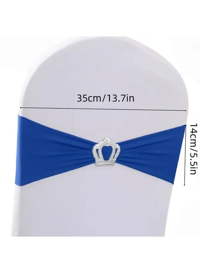 Big Red Crown Buckle Wedding Chair Sash Bow Tie Decorations Stretchable Adjustable - Image 3