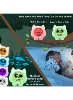 SHARP Ready To Wake Owl Sleep Trainer Kid’S Clock For Ready To Rise Ceiling Projection Nightlight And “Offtobed” Feature Simple To Set And Use!  - Image 4