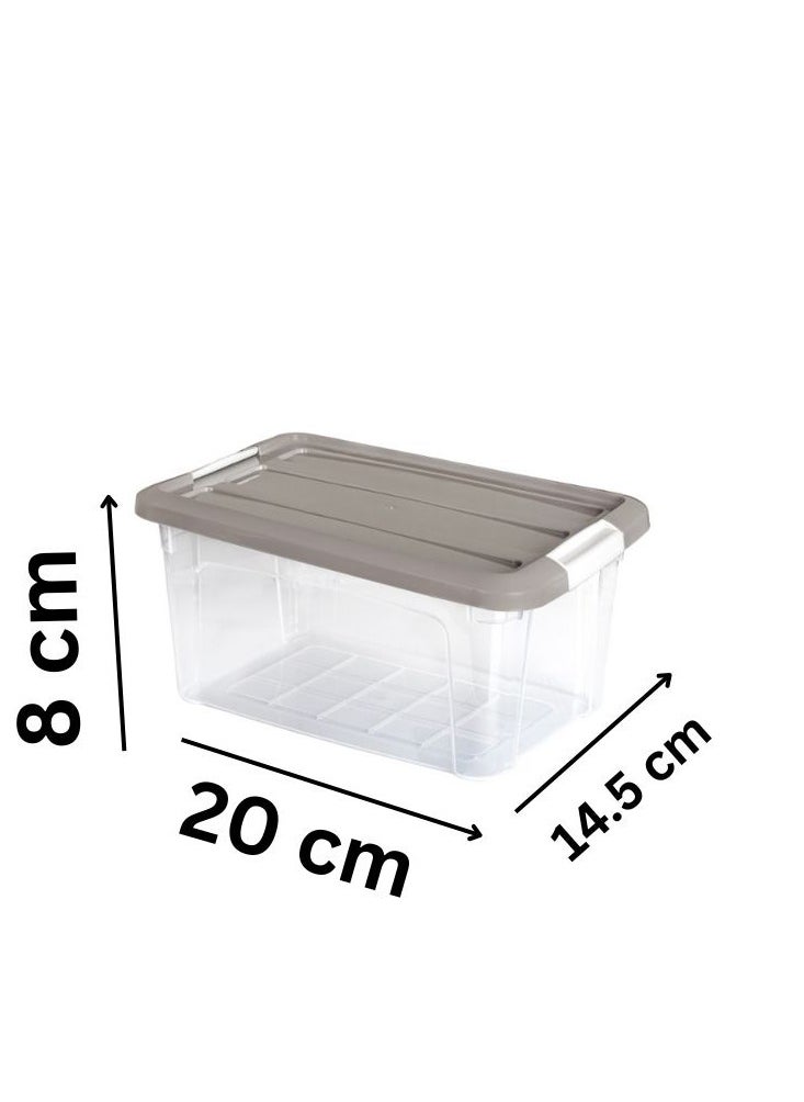 FOLY LIFE Clear plastic royal storage box food container with airtight clip cover lid to keep food fresh deep freezer & dish washer machine usable beige 1.2 liters  - Image 2