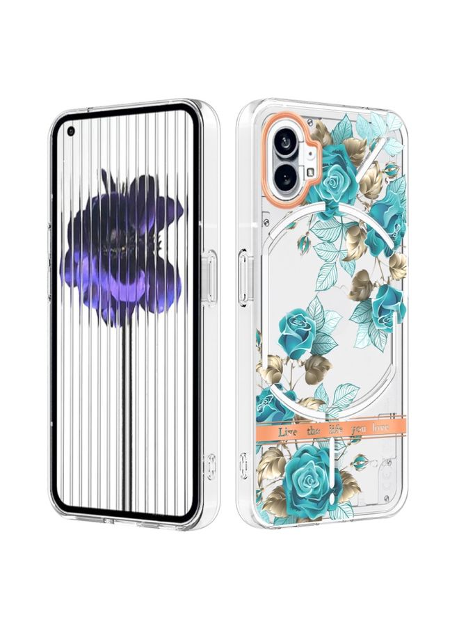 Case Cover For Nothing Phone 1 Flowers and Plants Series IMD TPU Phone Case Blue Rose