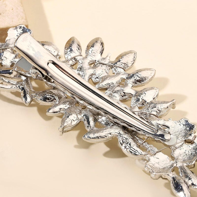 HapiBuy Crystal Rhinestone Pearl Hair Clip Comb Silver Wedding Hair Acessory Bridal Hair Pins Bride Headpiece - Image 3