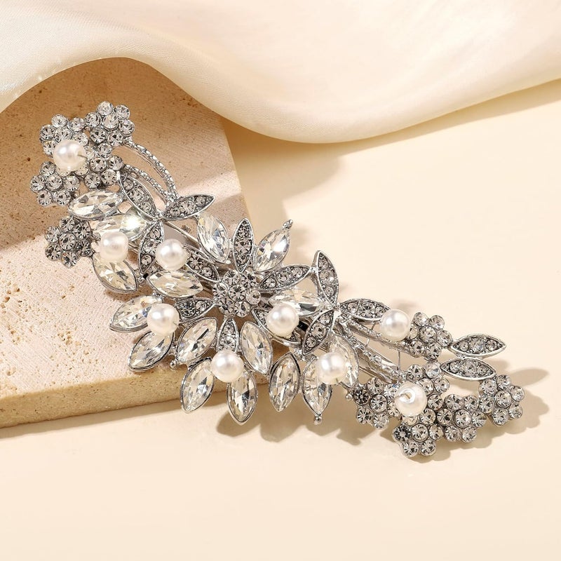 HapiBuy Crystal Rhinestone Pearl Hair Clip Comb Silver Wedding Hair Acessory Bridal Hair Pins Bride Headpiece - Image 4