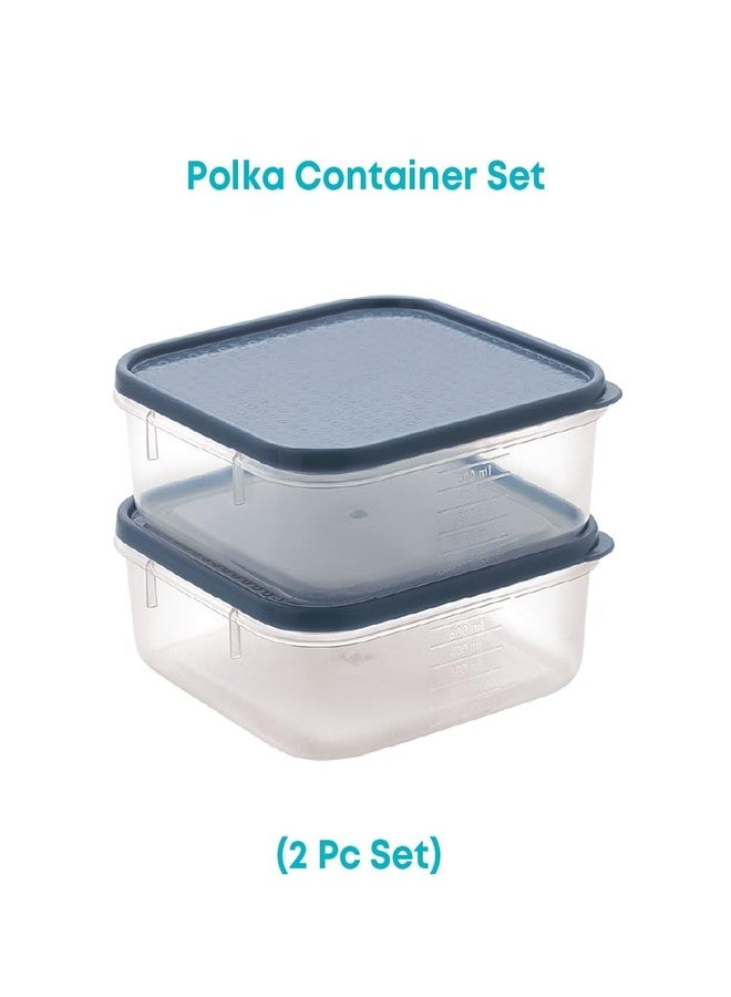 All Time - Polka Modular Storage Container Set Of 2|Airtight|Stackable|Bpa Free|Food Grade Safe|1000Ml Each - Image 3