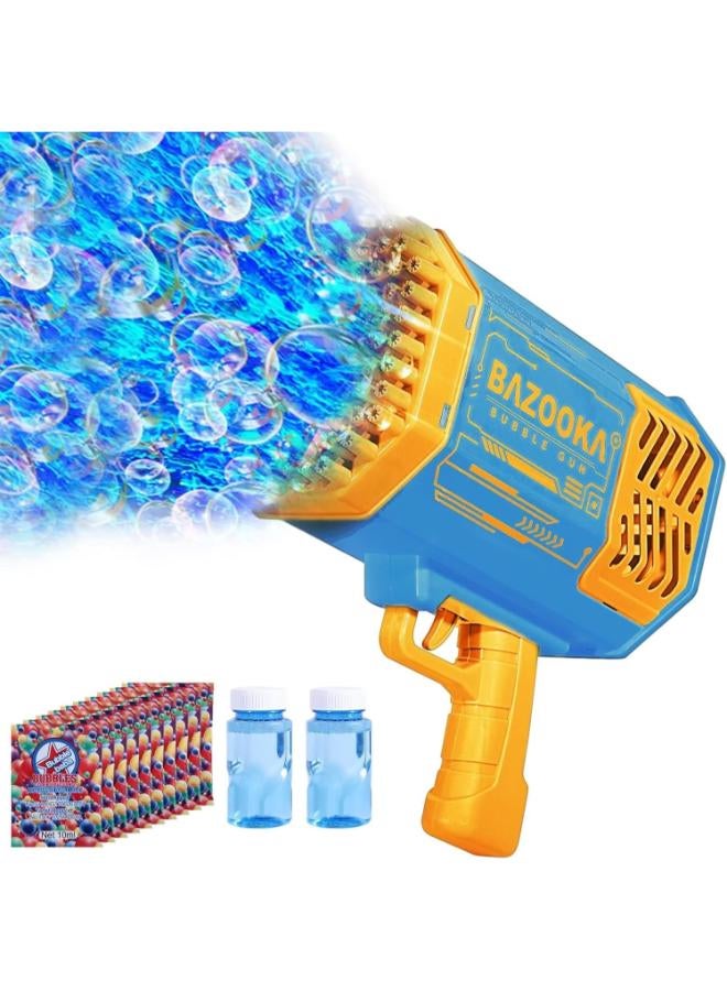 69-Hole Bubble Machine Gun – Colorful Light Bubble Maker for Kids & Adults (Blue) - Image 1