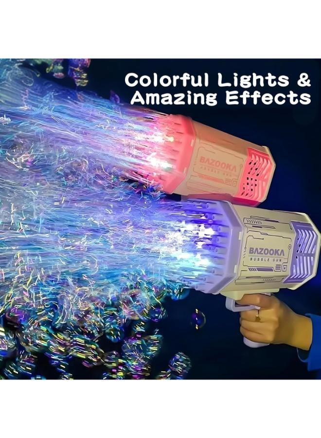 69-Hole Bubble Machine Gun – Colorful Light Bubble Maker for Kids & Adults (Blue) - Image 3