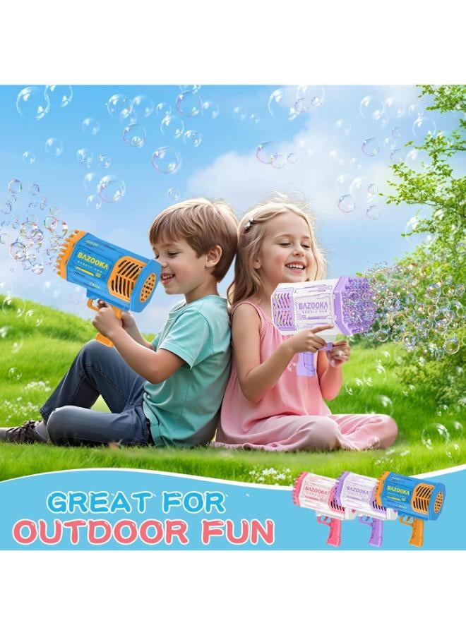 69-Hole Bubble Machine Gun – Colorful Light Bubble Maker for Kids & Adults (Blue) - Image 2