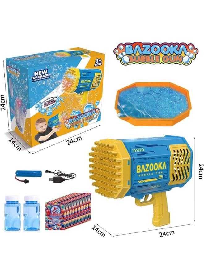 69-Hole Bubble Machine Gun – Colorful Light Bubble Maker for Kids & Adults (Blue) - Image 4