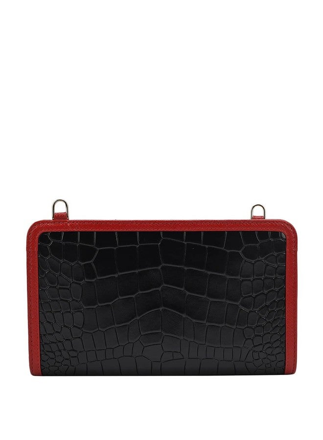 Da Milano Sling Leather Wallet for Women - Black - Image 3