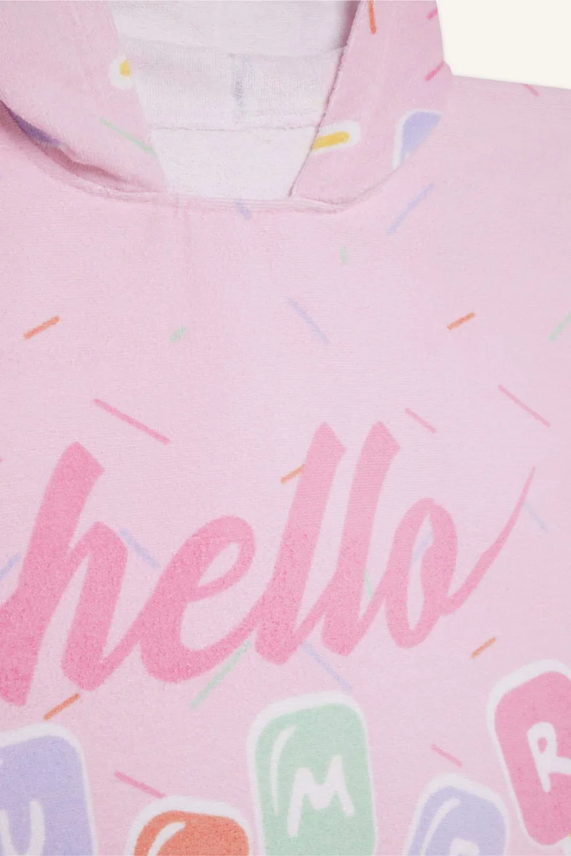 ديفاكتو Girl Patterned Cotton Poncho Towel