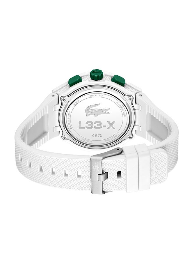 LACOSTE Round Analog-Digital Men'S Stainless Steel And White Tr90 Case  Watch - Image 2