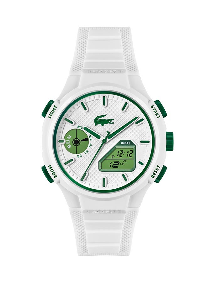 LACOSTE Round Analog-Digital Men'S Stainless Steel And White Tr90 Case  Watch - Image 3