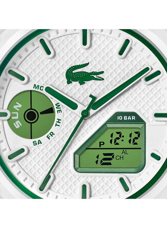 LACOSTE Round Analog-Digital Men'S Stainless Steel And White Tr90 Case  Watch - Image 4