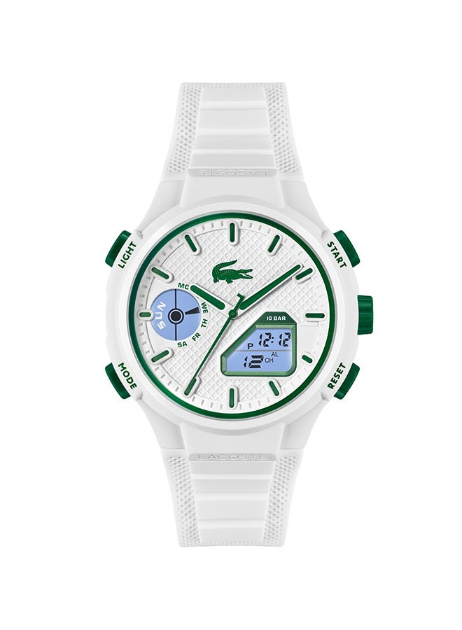 LACOSTE Round Analog-Digital Men'S Stainless Steel And White Tr90 Case  Watch - Image 5