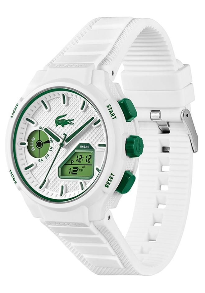LACOSTE Round Analog-Digital Men'S Stainless Steel And White Tr90 Case  Watch - Image 1