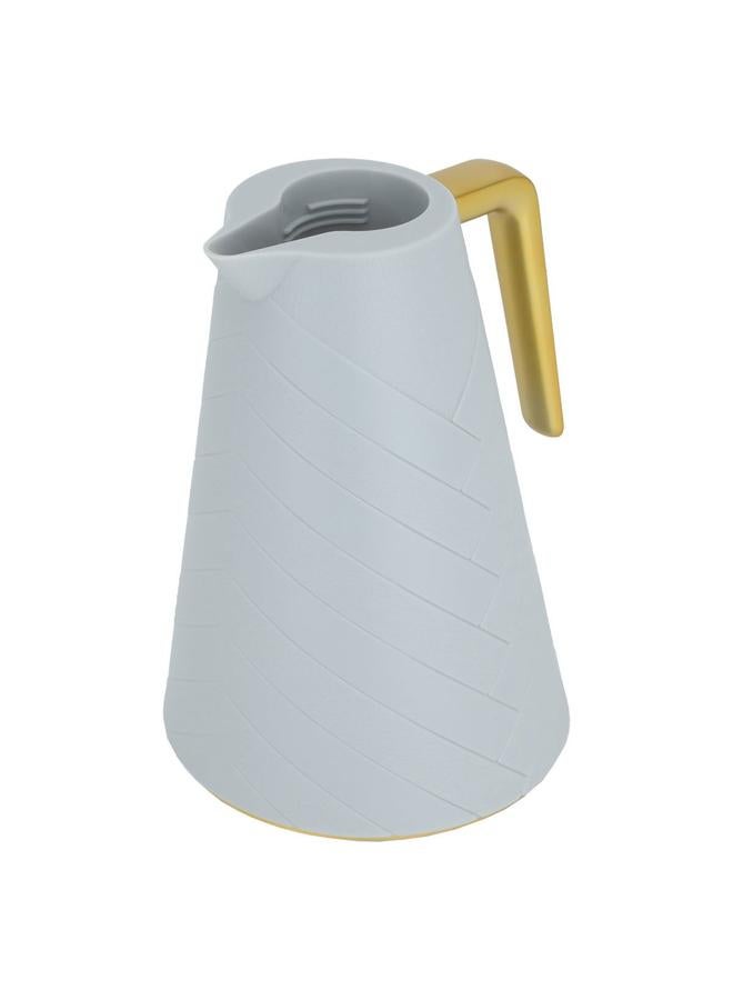 جلوري ترمس زجاجي سعة 1 لتر هيكل بلاستيكي رمادي فاتح - Image 3