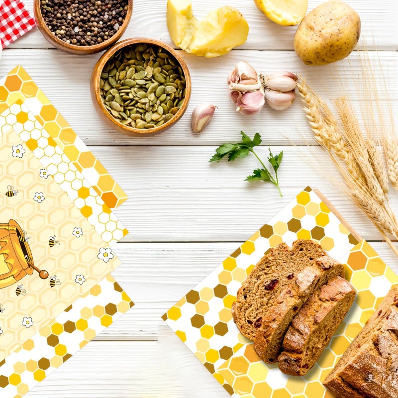 100 Pcs Greaseproof Paper 7x7 Inch Bee Spring Pattern for Easter Party - Image 4