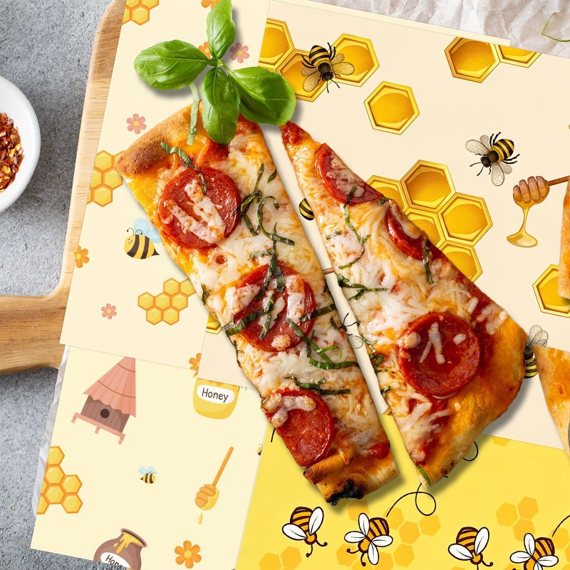 100 Pcs Greaseproof Paper 7x7 Inch Bee Spring Pattern for Easter Party - Image 5