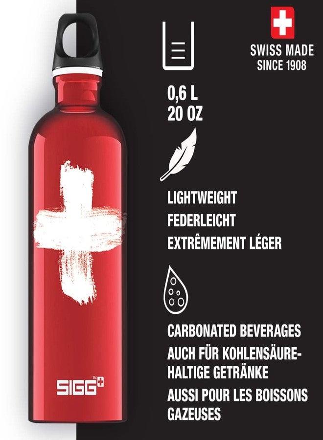 SIGG Swiss Red Water Bottle (0.6 L), Pollutant-Free and Leak-Proof Metal Bottle, Lightweight and Sturdy Aluminium Bottle with Screw Cap - Image 2