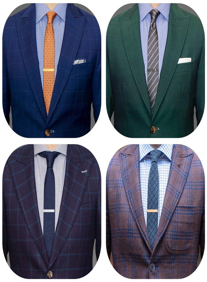 HAWSON 1.5 Inch Initial R Tie Clips for Men Personalized Letter Tie Bar 4Pcs Tie Pin Set Gold, Rose Gold, Black, Silver Tie Clip - Image 2