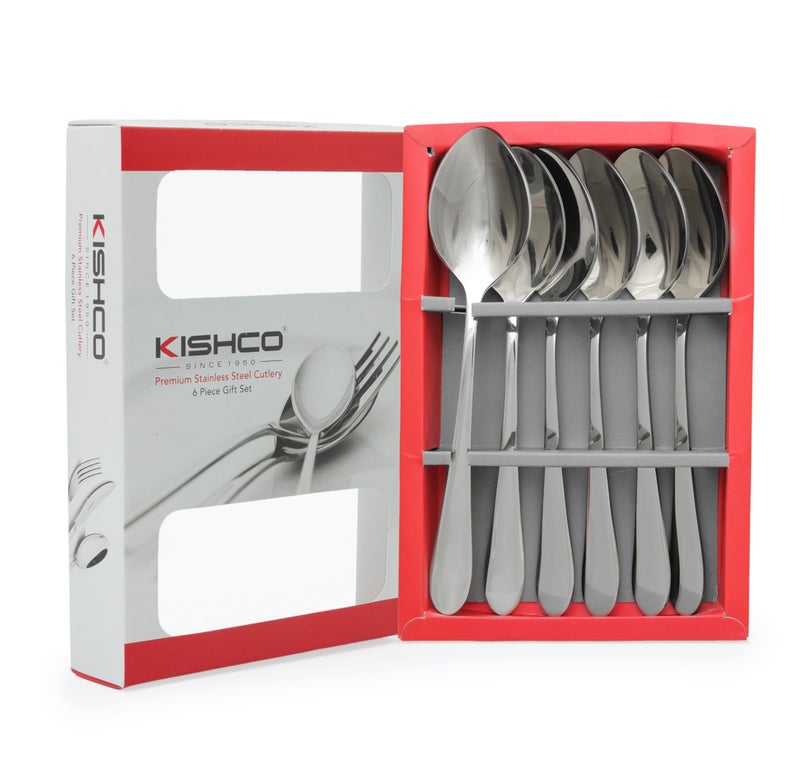 Kishco Windsor Stainless Steel Dessert/Dinner Spoon Set - Pack of 6 - Image 3